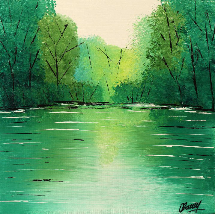 Green Reflection - 30x30cm -Carton toilé